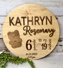 Load image into Gallery viewer, Birth Stat Round