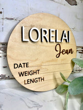 Load image into Gallery viewer, Birth Stat Round