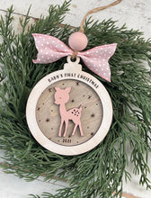 Load image into Gallery viewer, Baby’s First Christmas 2022 Reindeer Ornament
